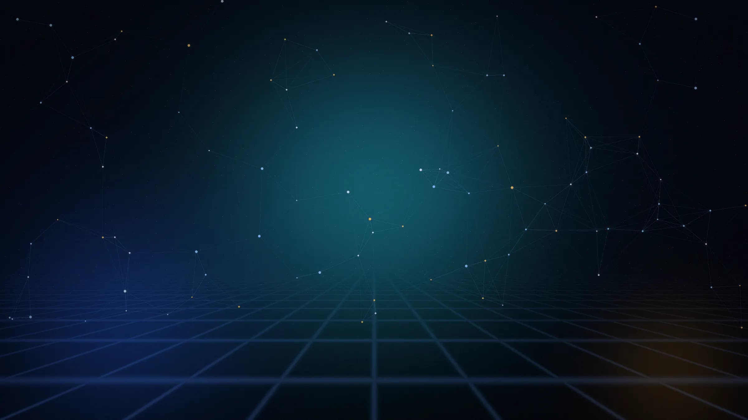 Cyan telemetry nodes across a live network grid