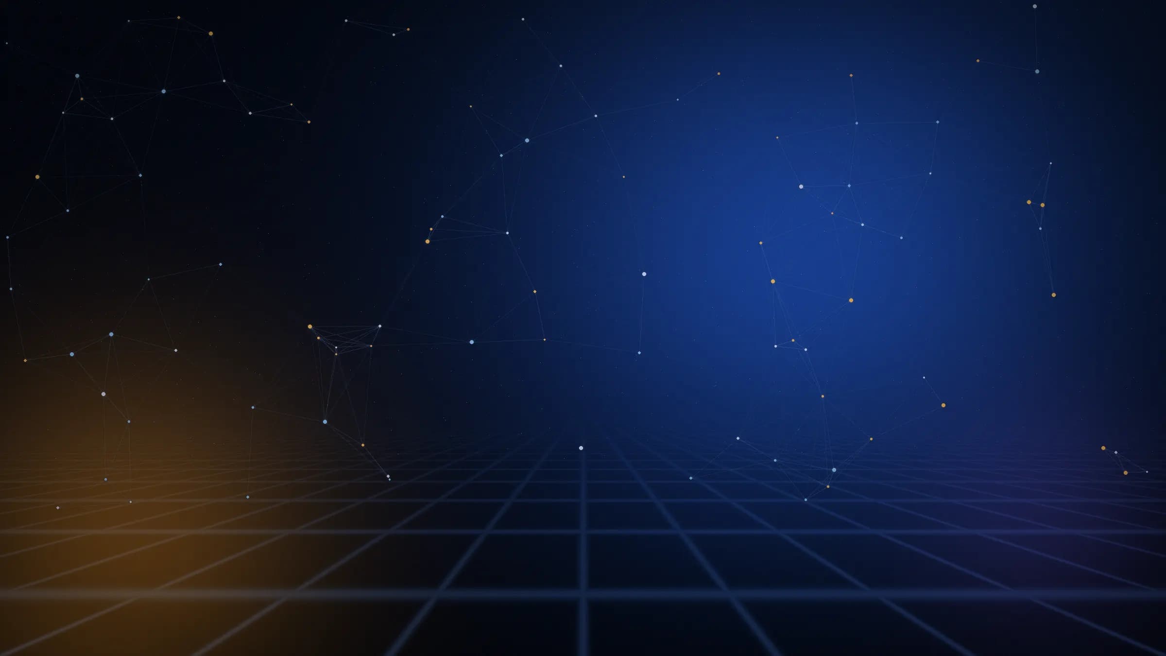 Mining-orange energy flowing into a blue network architecture